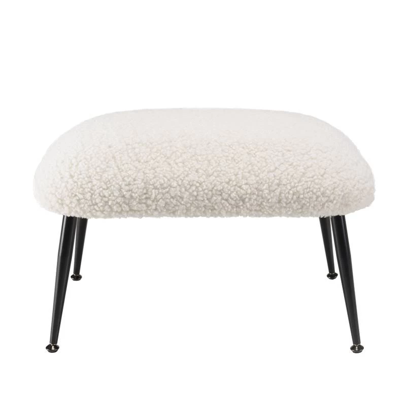 Tabouret Cosy Tissu Bouclette Blanc – Image 4